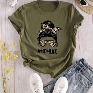 NWT Couture Gypsy Olive Green Mom Life Graphic Tee